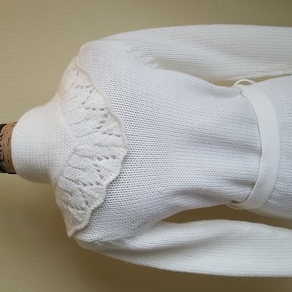 PECK & PECK CARDIGAN INWINTER WHITE WITH BELT - Picture 5 of 8